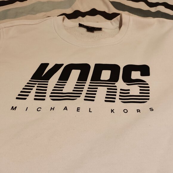 Pull blanc col rond Michael Kors Homme Taille M Très bon état - Picture 2 of 5